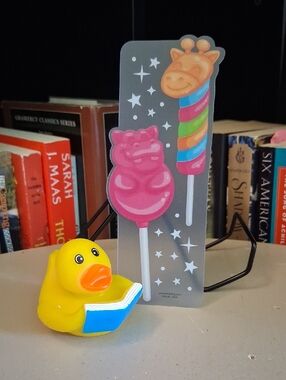 Reading Duck And Lollipop Bookmark